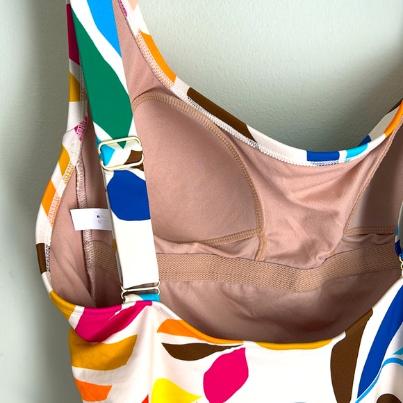 Tabitha Brown Colorful Botanical Leaf One Piece Swim Bathing Suit - Picture 10 of 11